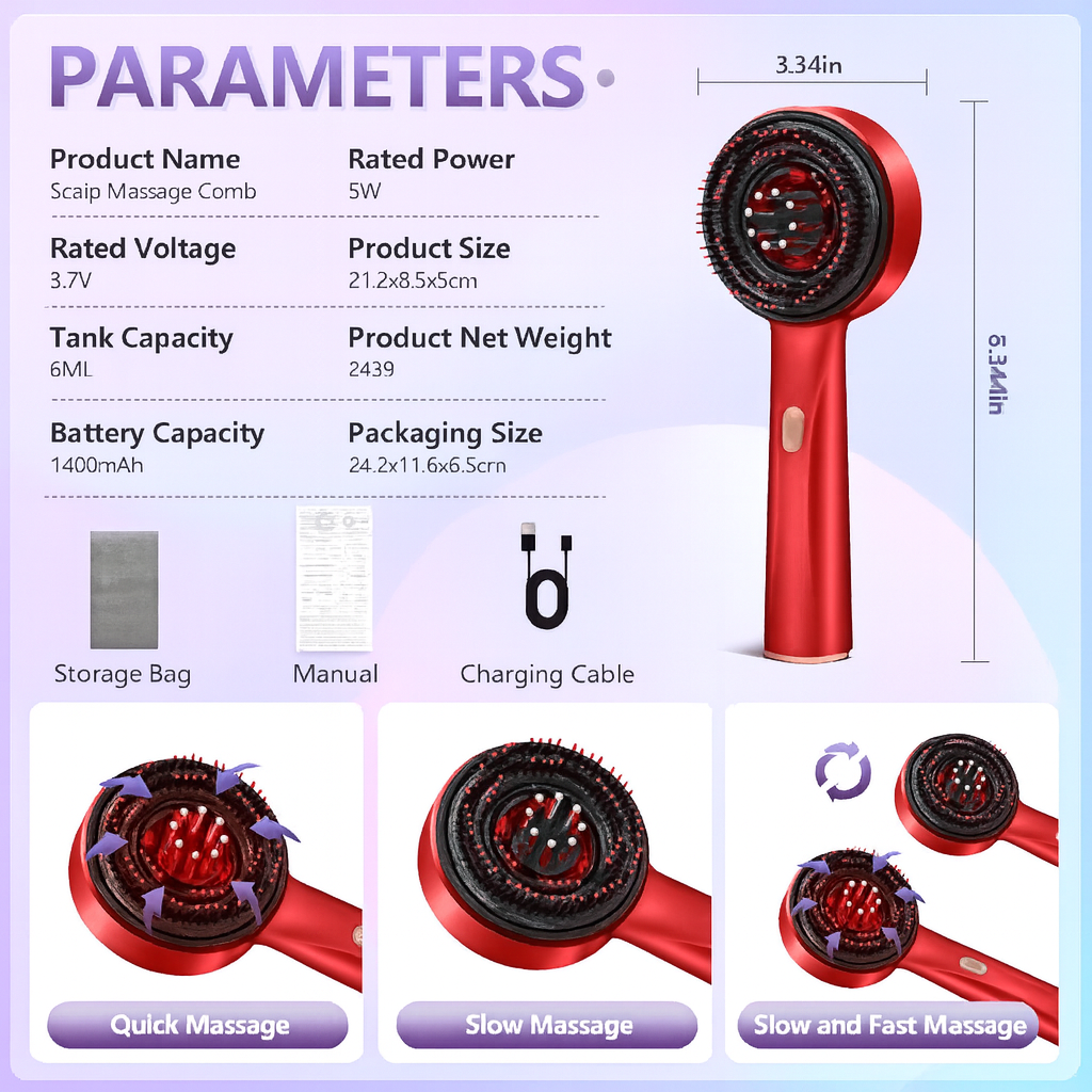 3 in 1 haircare brush - massage,smooth & style